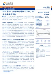 2022年H1归母净利增加82.10%，未来业绩增长可期