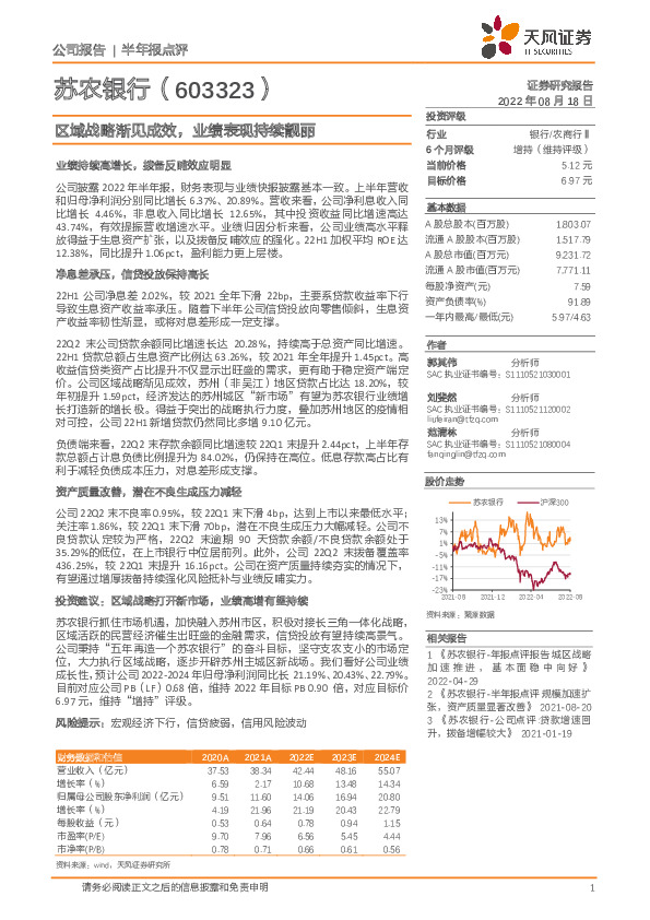 区域战略渐见成效，业绩表现持续靓丽