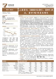 22H1承压,看好H2恢复性增长