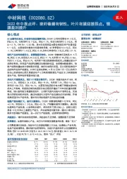 2022年中报点评：玻纤稳健有韧性，叶片有望迎接拐点，锂膜盈利提升