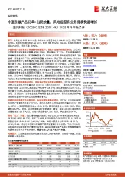 2022年半年报点评:中速永磁产品订单+出货放量,风电后服务业务规模快速增长