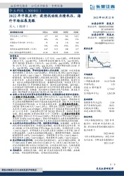 2022年中报点评：疫情扰动致业绩承压，海外市场拓展亮眼