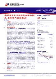 疫情导致项目交付滞后冲击短期业绩表现,零部件量产爬坡态势良好