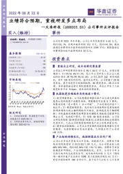 公司事件点评报告：业绩符合预期，重视研发多点布局