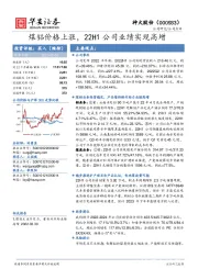 煤铝价格上涨，22H1公司业绩实现高增