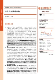 2022年中报点评:锂电业务展露头角