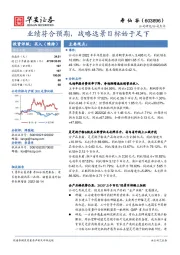 业绩符合预期，战略远景目标始于足下