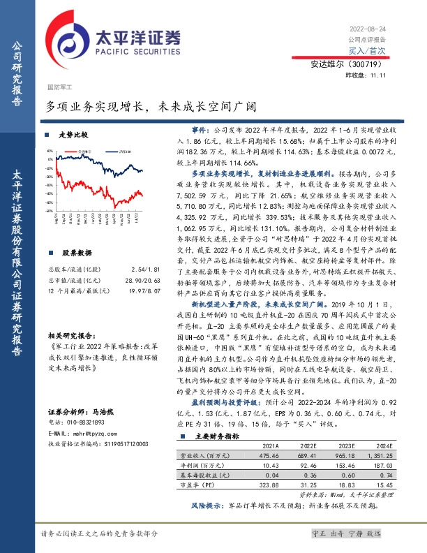 多项业务实现增长，未来成长空间广阔