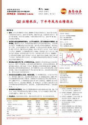 Q2业绩承压，下半年或为业绩拐点