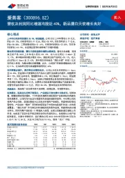 营收及利润同比增速均接近40%，新品濡白天使增长良好