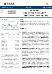 2022H1业绩点评报告：业绩符合预期，新能源新材料业务收入同比大增176%