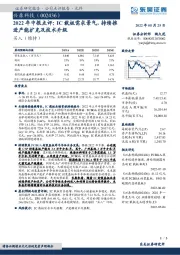 2022年中报点评：IC载板需求景气，持续推进产能扩充及技术升级