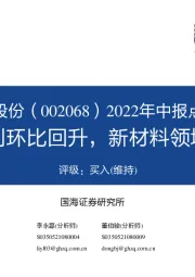 2022年中报点评：二季度盈利环比回升，新材料领域加速布局