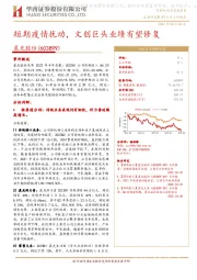 短期疫情扰动,文创巨头业绩有望修复