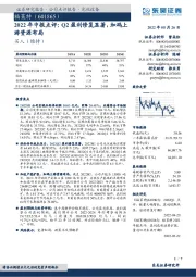 2022年中报点评：Q2盈利修复显著，加码上游资源布局