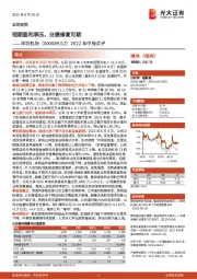 2022年中报点评：短期盈利承压，业绩修复可期