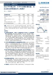 2022年中报点评:下半年业绩有望改善,关注全面注册制落地与人效提升