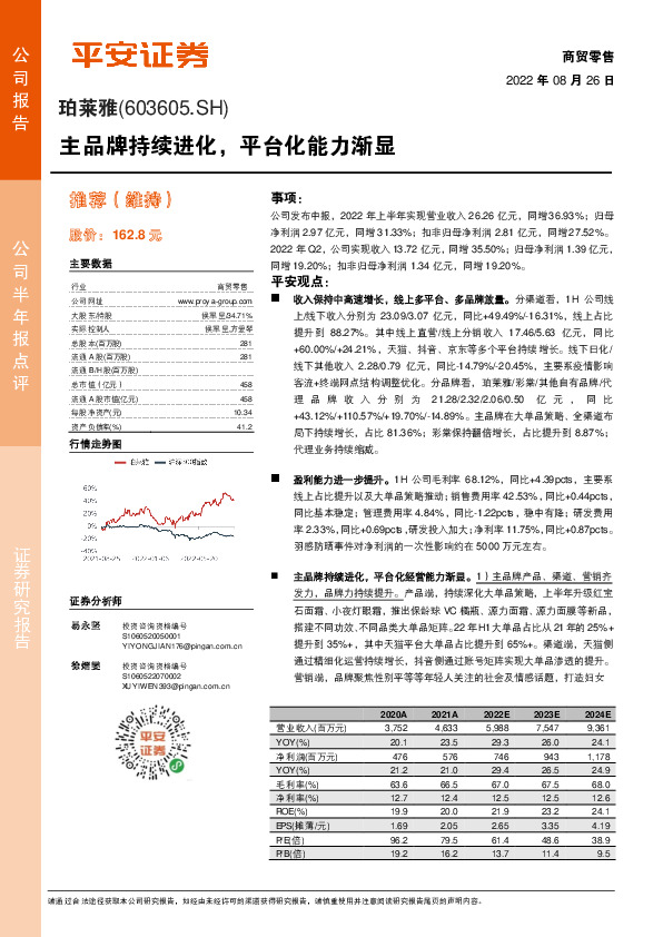 主品牌持续进化，平台化能力渐显