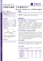 公司事件点评报告：业绩符合预期，产品渠道齐发力