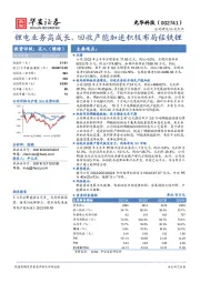 锂电业务高成长，回收产能加速积极布局锰铁锂