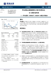2022H1业绩点评报告:华电新能业绩稳健增长+煤矿投资收益,Q2业绩改善明显