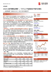 2022年半年报点评：2022H1组件销售全球第一，TOPCon产品指标及产能行业领先