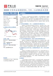 2022H1半导体业务持续增长，汽车、工业领域表现亮眼