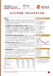 在手订单饱满，风机+发电齐头并进