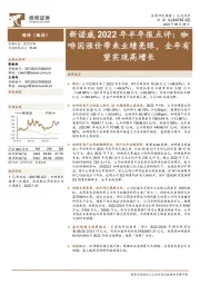 新诺威2022年半年报点评:咖啡因涨价带来业绩亮眼,全年有望实现高增长