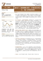 多渠道协同发力，Q2业绩超预期