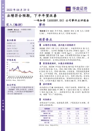 公司事件点评报告：业绩符合预期，下半年望改善