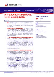 国内领先的数字化转型服务商,2022H1业绩增长超预期