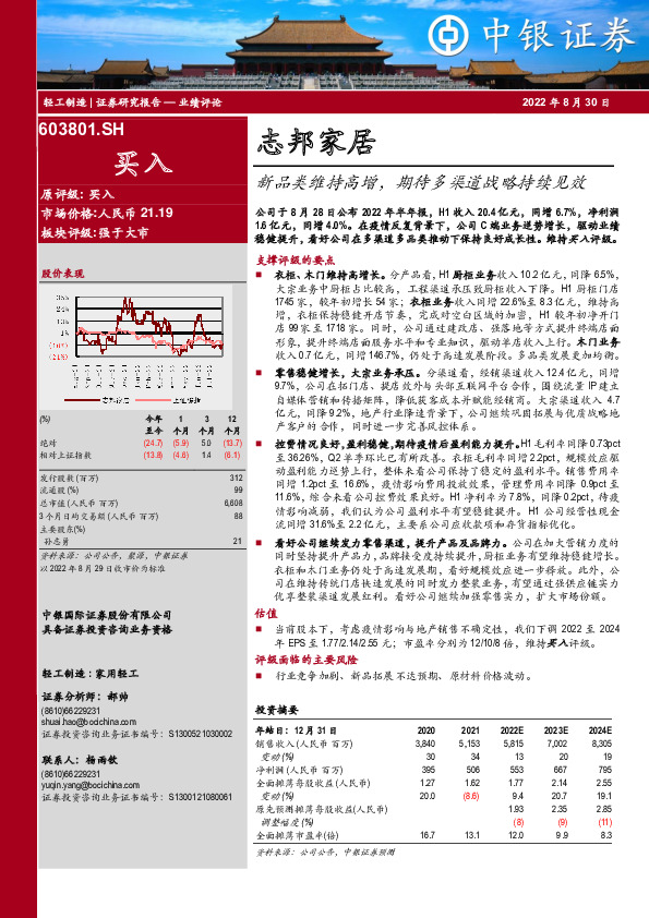 新品类维持高增，期待多渠道战略持续见效