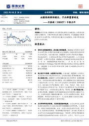 中报点评:业绩保持强劲增长,子品牌蓄势待发