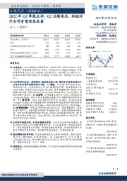 2022年Q2季报点评:Q2业绩承压,积极对外合作有望迎来改善