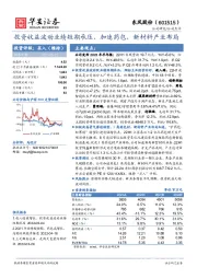 投资收益波动业绩短期承压，加速药包，新材料产业布局