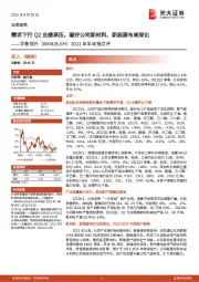 2022年半年报点评:需求下行Q2业绩承压,看好公司新材料、新能源布局深化