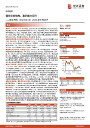 2022年中报点评：调优业务结构，盈利能力回升