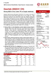 Strong 2Q22 in-line; Lower TP on margin weakness