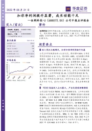 公司中报点评报告:扣非净利润提升显著,成长动能十足