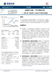 2022年中报点评报告：业绩扭亏为盈，下半年弹性可期