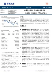 半年报点评报告:业绩符合预期,行业龙头优势突出