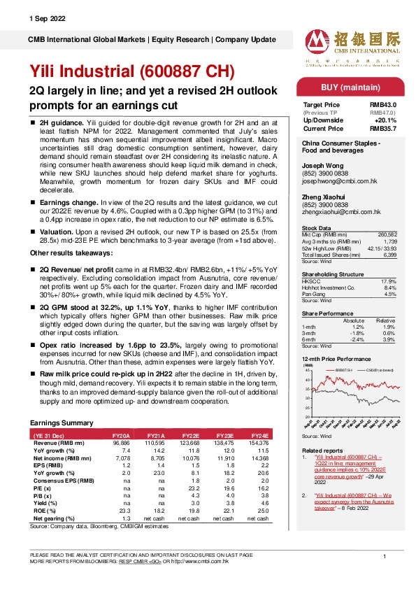 2Q largely in line; and yet a revised 2H outlook prompts for an earnings cut
