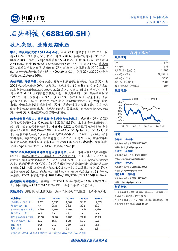 收入亮眼，业绩短期承压