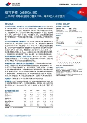 上半年归母净利润同比增长91%，海外收入占比提升