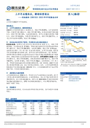 2022年半年度报告点评：上半年业绩承压，静待经营拐点