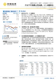 行业下行拖累公司业绩，H1业绩承压