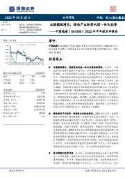 2022年半年报点评报告:业绩稳健增长,推动产业转型巩固一体化优势