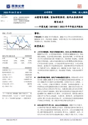 2022年半年报点评报告：业绩增长稳健，重组持续推进、海风业务提供新增长动力