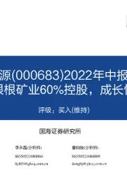 2022年中报点评：实现银根矿业60%控股，成长性增强